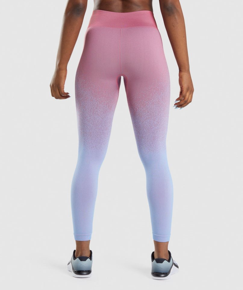 Women's Gymshark Adapt Ombre Seamless Leggings Pink / Light Blue | CA AD0618